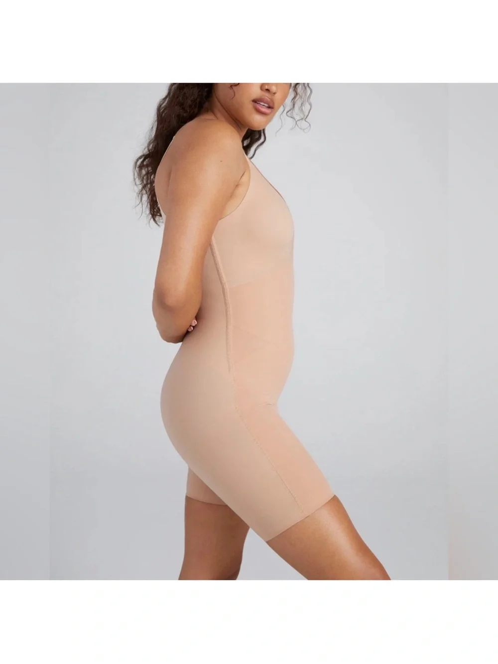 Honeylove‎ Mid-Thigh Bodysuit Shapewear Sand Nude Women's Size 3X NWT
